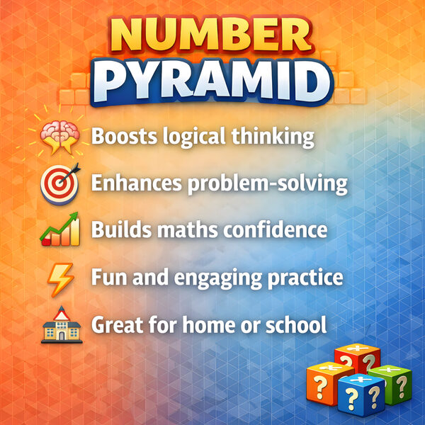 Key learning benefits for number pyramid worksheets including logic and mental arithmetic